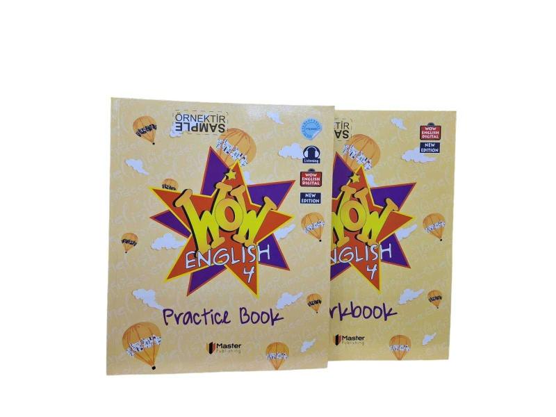Wow English 4 - 2 Kitap Set - (Practice Book - Workbook)