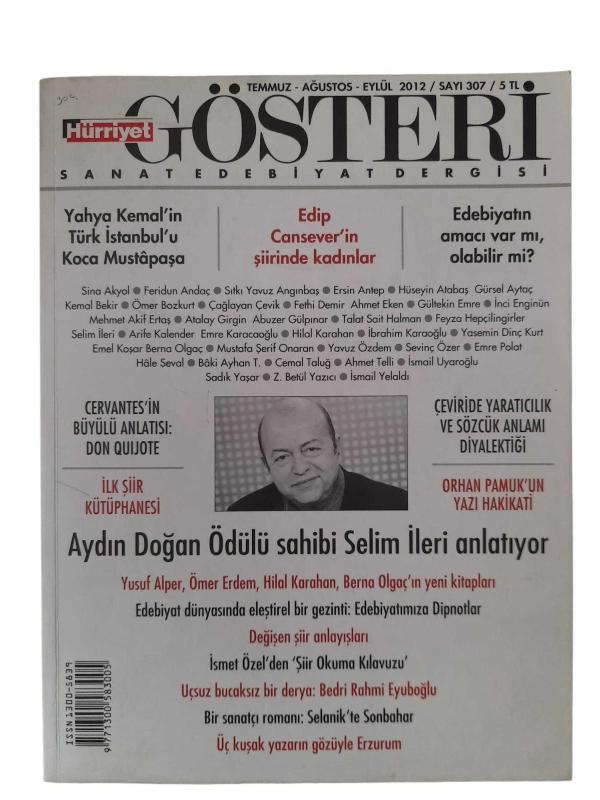 Gösteri Sanat Edebiyat Dergisi / Temmuz Ağustos Eylül 2012 / Sayı:307