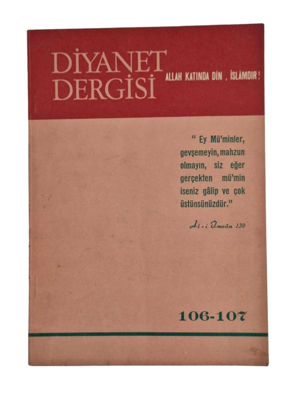 Diyanet Dergisi 10. Cilt Mart Nisan 1971 Sayı: 106 - 107