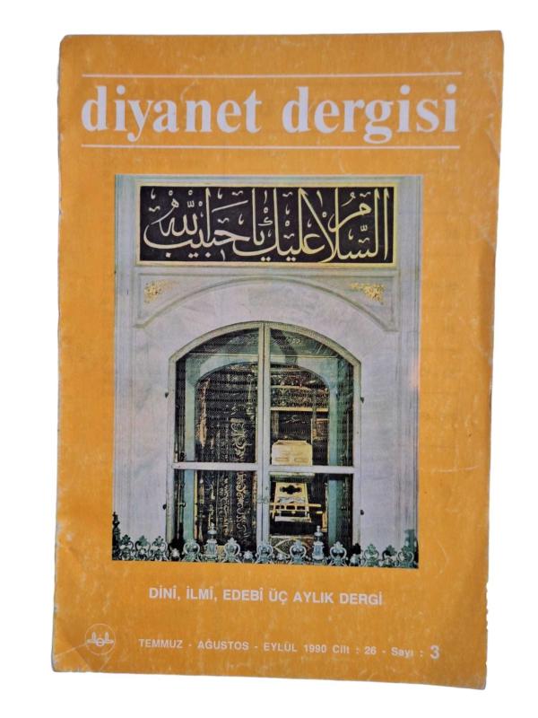 Diyanet Dergisi 26. Cilt Temmuz Ağustos Eylül 1990 Sayı: 3