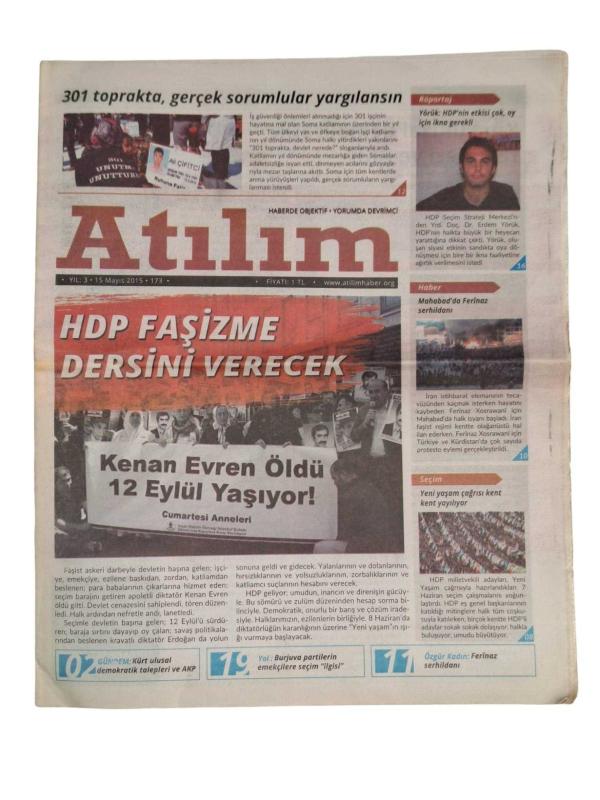 Atılım Yıl: 3 / 15 Mayıs 2015 / 173 / HDP Faşizme Dersini Verecek